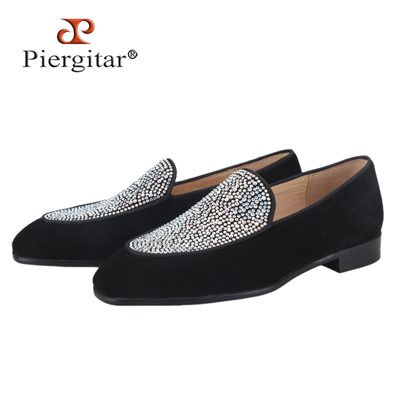 Men Shoes Red Bottom - Sepatu Pria Suede Hitam Buatan Tangan