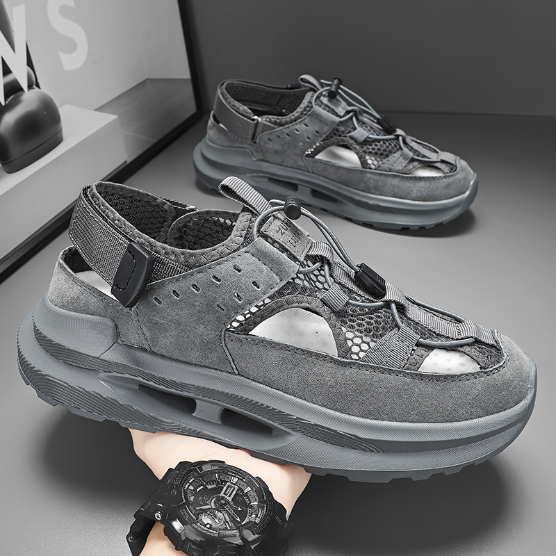 Sandal Sport Outdoor - Sandal Karet untuk pria, sandal kulit