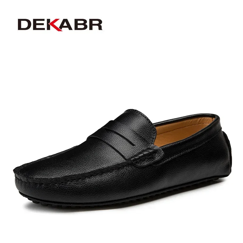Boat Shoe Leather - DEKABR sepatu pantofel kulit asli pria,