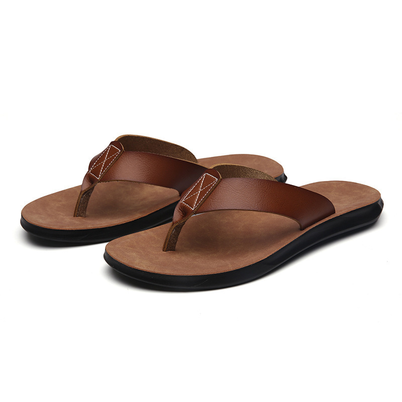 Flip Flop Beach Men - 38-47 Sandal Jepit Kulit Italia Baru