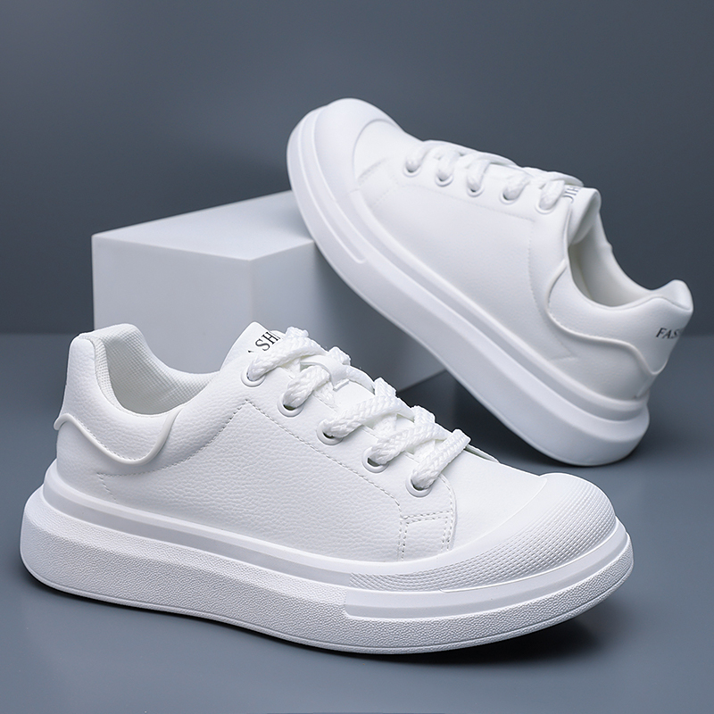 Boat Shoe Leather - Sepatu Platform Kulit Putih Pria Sepatu
