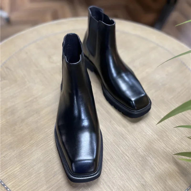 Men Shoes Elegant - Sepatu Boots Kulit Asli Pria Elegan