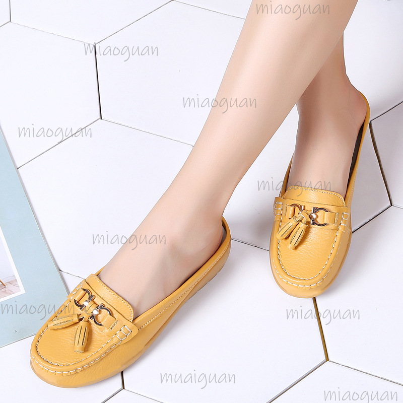 Boat Shoe Leather - Sepatu Loafer Kulit Berumbai untuk Wanita,