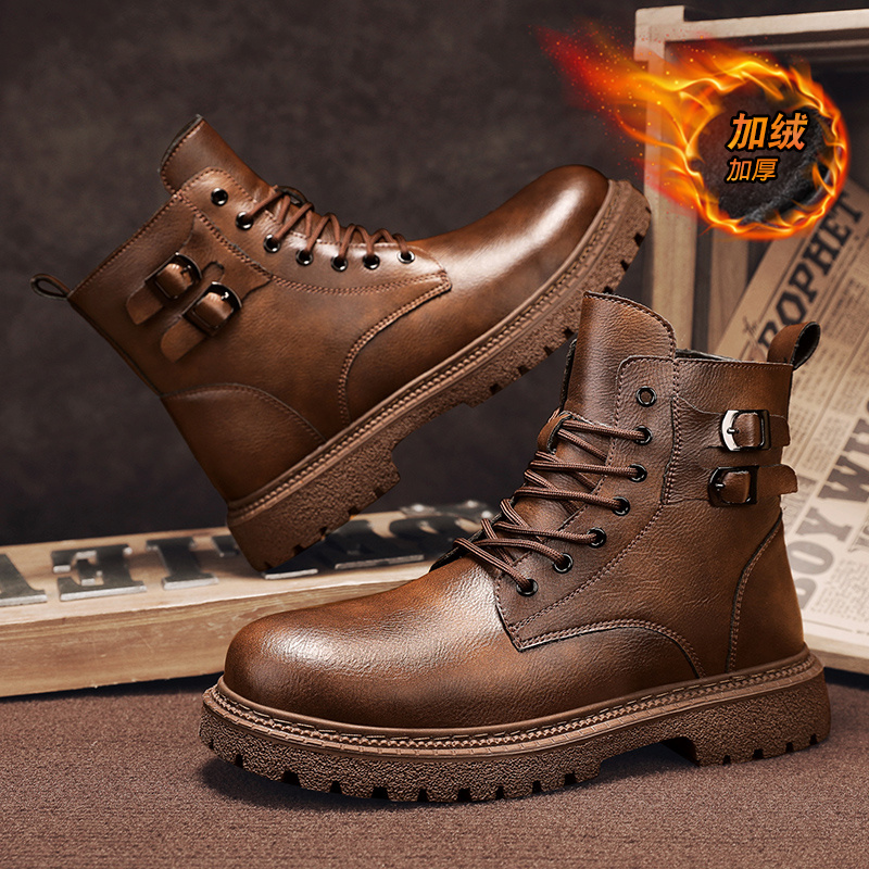 Men Shoes Size 46 - Sepatu Bot Salju Pria Baru Kulit