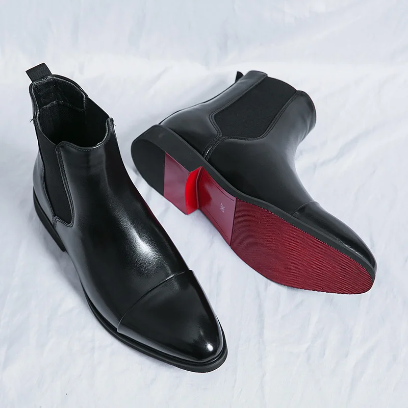Men Shoes Red Bottom - Sepatu bot bisnis kulit pria, Kasut