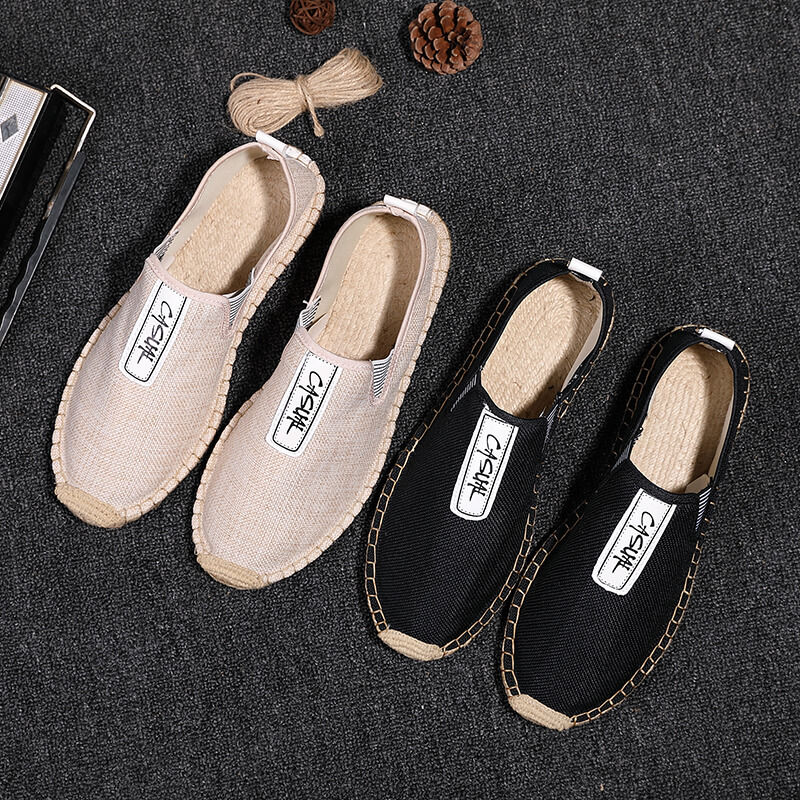 Men Shoes Elegant - Sepatu Kasual Pria Linen, Loafer, Sepatu