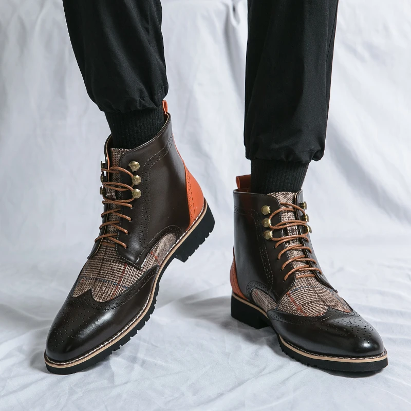 Sepatu Brogue Pria Retro Hitam - Men'S Shoes Brogues ulasan dan harga
