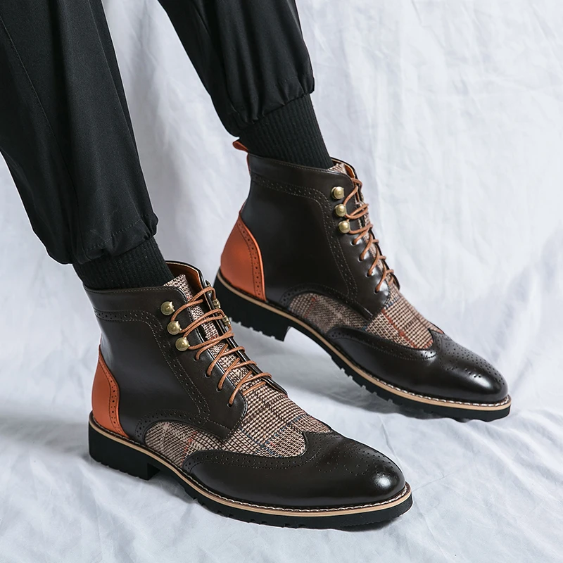 Sepatu Brogue Pria Retro Hitam - Men'S Shoes Brogues ulasan dan harga
