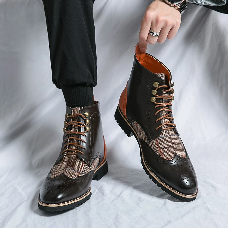 Sepatu Brogue Pria Retro Hitam - Men'S Shoes Brogues ulasan dan harga