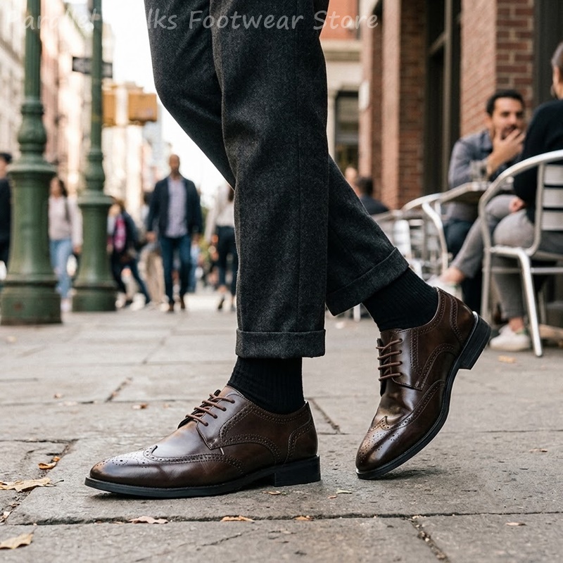 Sepatu Brogue Derby Pria Forma - Men'S Shoes Brogues ulasan dan harga