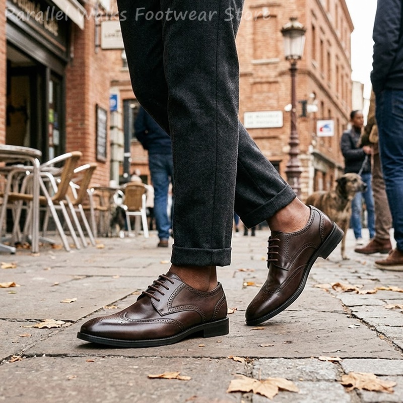 Sepatu Brogue Derby Pria Forma - Men'S Shoes Brogues ulasan dan harga