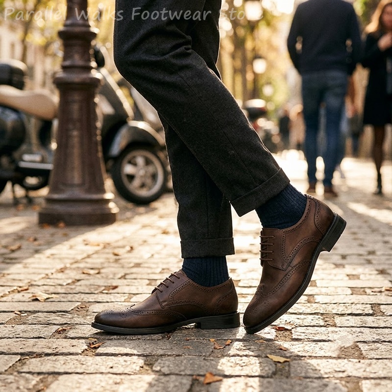 Sepatu Brogue Derby Pria Forma - Men'S Shoes Brogues ulasan dan harga