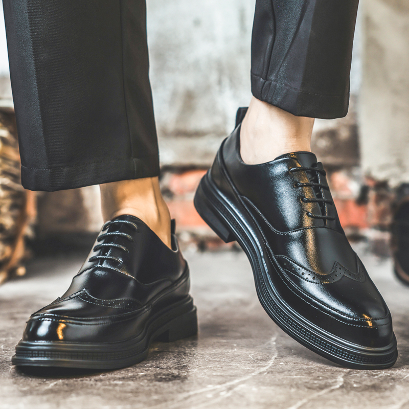 Sepatu Kulit Pria Penambah Tin - Men'S Shoes Brogues ulasan dan harga