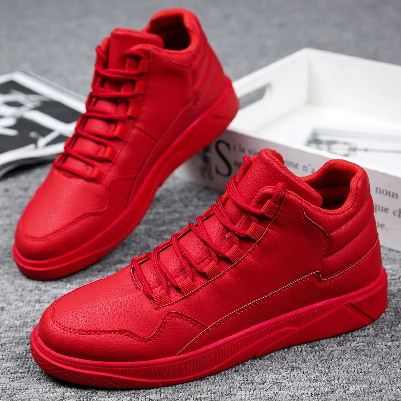Sepatu Skate Kulit Merah High- - Men Shoes Red Bottom ulasan dan harga