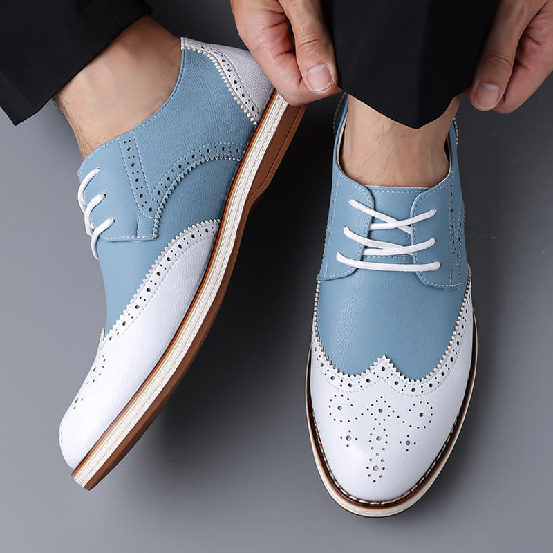 Sepatu Oxford Brogue Dua Warna - Men'S Shoes Brogues ulasan dan harga