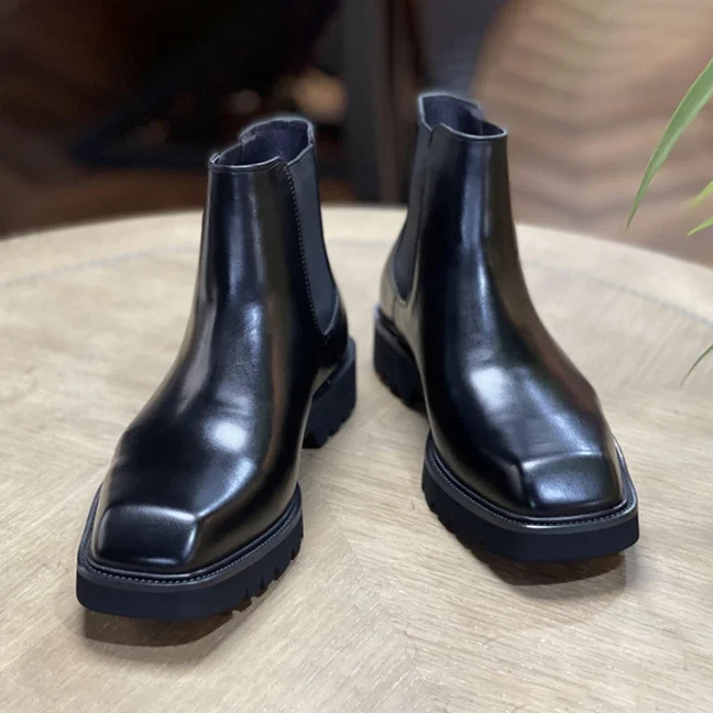Sepatu Boots Kulit Asli Pria E - Men Shoes Elegant ulasan dan harga