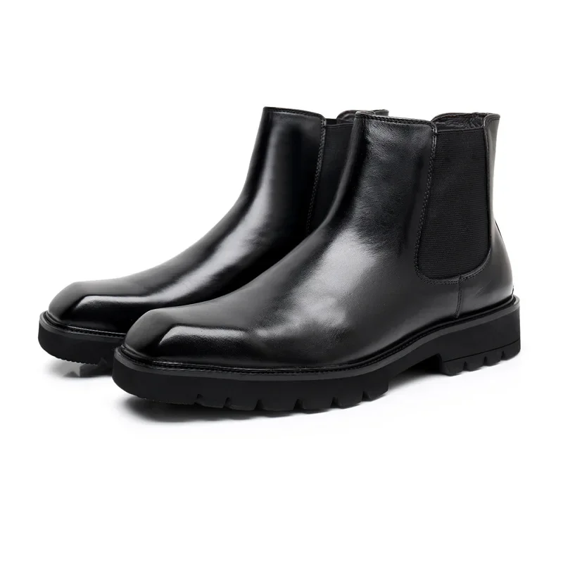Sepatu Boots Kulit Asli Pria E - Men Shoes Elegant ulasan dan harga