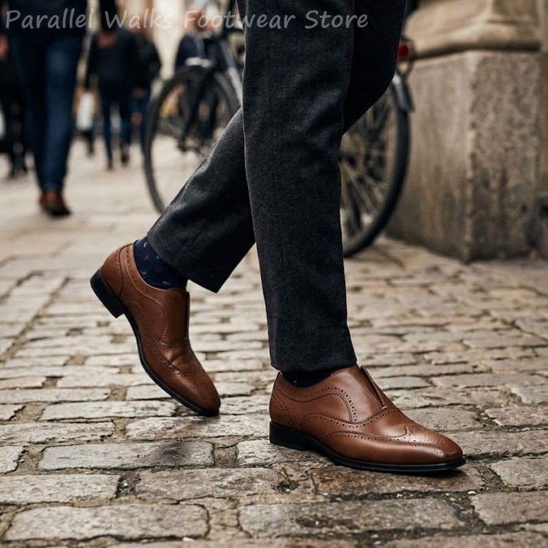 Sepatu Brogue Kulit Coklat Pri - Men'S Shoes Brogues ulasan dan harga