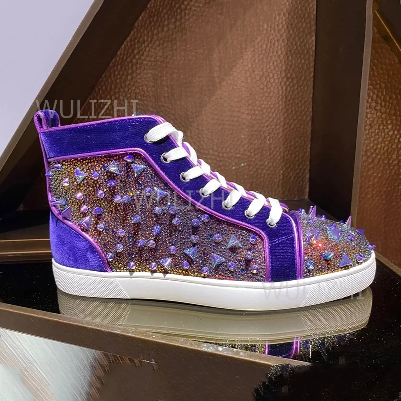 Sepatu Sneakers Pria Kristal U - Men Shoes Red Bottom ulasan dan harga