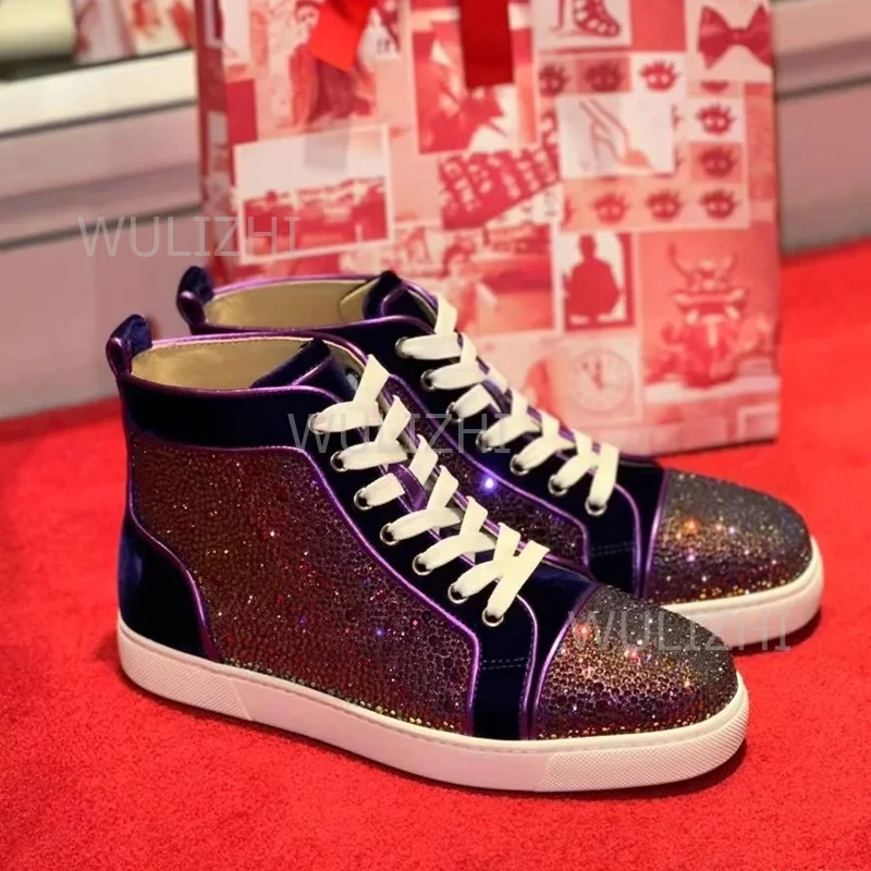 Sepatu Sneakers Pria Kristal U - Men Shoes Red Bottom ulasan dan harga