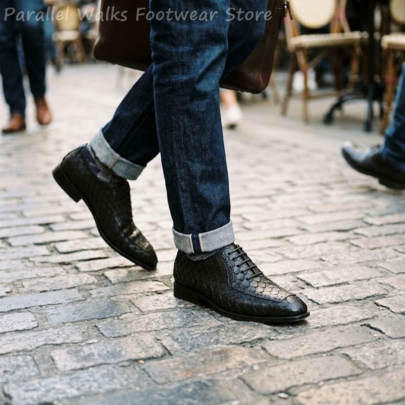 Sepatu Oxford Pria Kulit Embos - Men'S Shoes Brogues ulasan dan harga