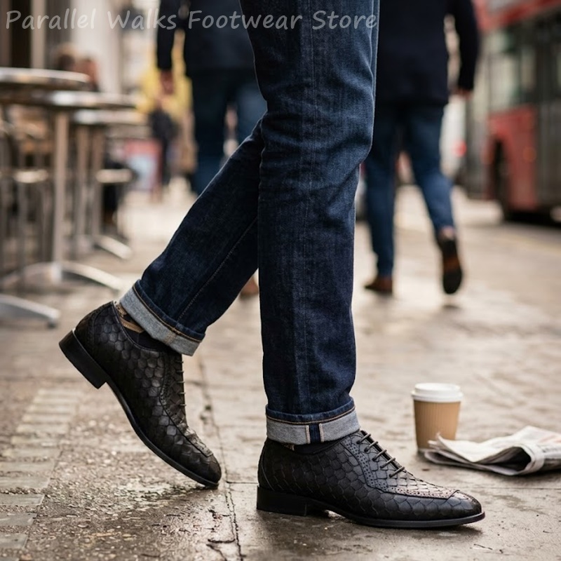 Sepatu Oxford Pria Kulit Embos - Men'S Shoes Brogues ulasan dan harga