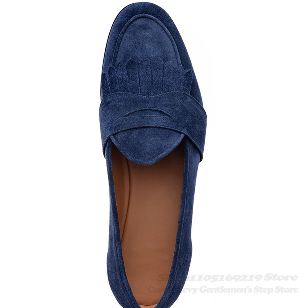 Sepatu Loafer Suede Biru Tua P - Men Shoes Elegant ulasan dan harga