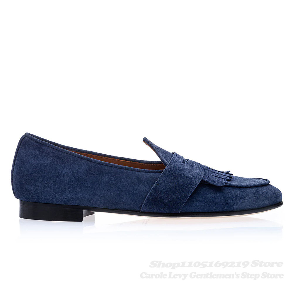 Sepatu Loafer Suede Biru Tua P - Men Shoes Elegant ulasan dan harga